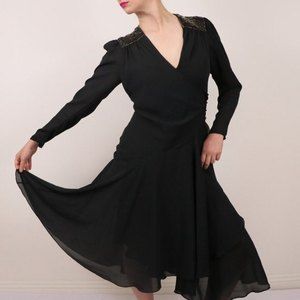 NWT 1980s Vtg Lizzy & Johnny by Lucero Polyester Wrap Dress